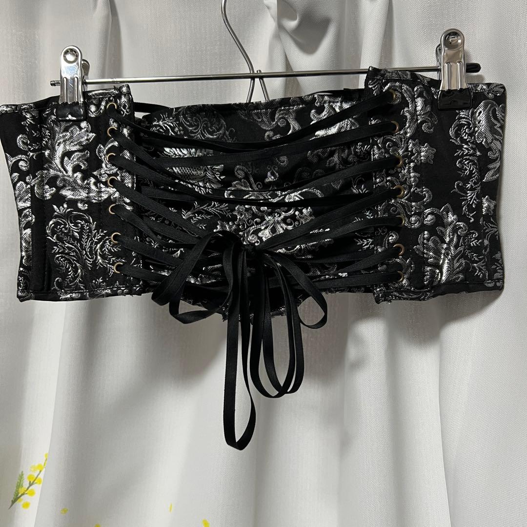 アトリエピエロ　シルバー×ブラック　コルセット　アクセサリー　ベルト