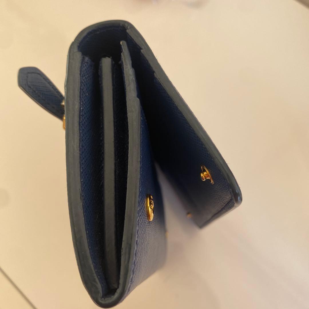 週末値下げ　PRADA ネイビー 長財布 カードケース付き　正規品