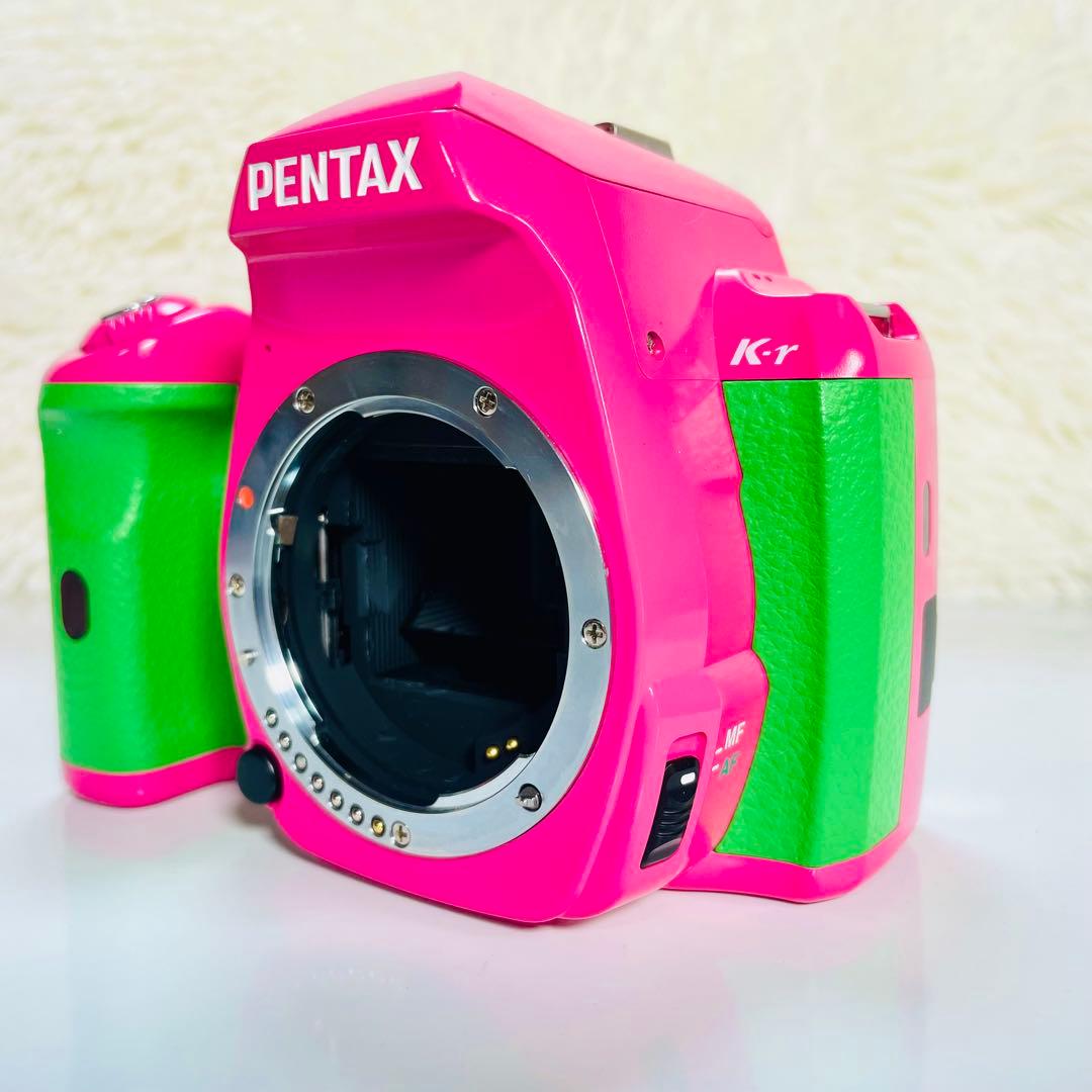 超美品　PENTAX K-r レンズキット　特注カラー　ピンク　グリーン