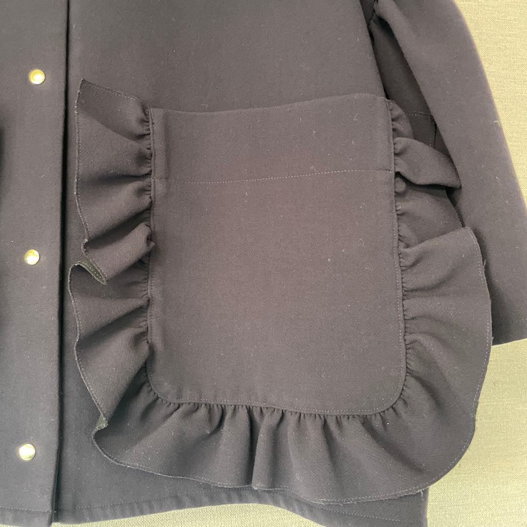 yoriヨリポケットフリルジャケットネイビー