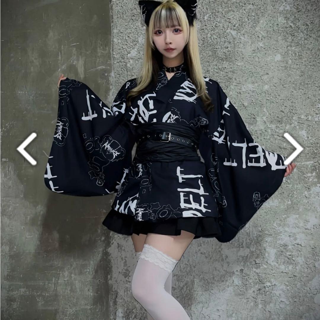 Amilig MELT Bear総柄浴衣 浴衣ドレス 地雷系 レディース メンズ