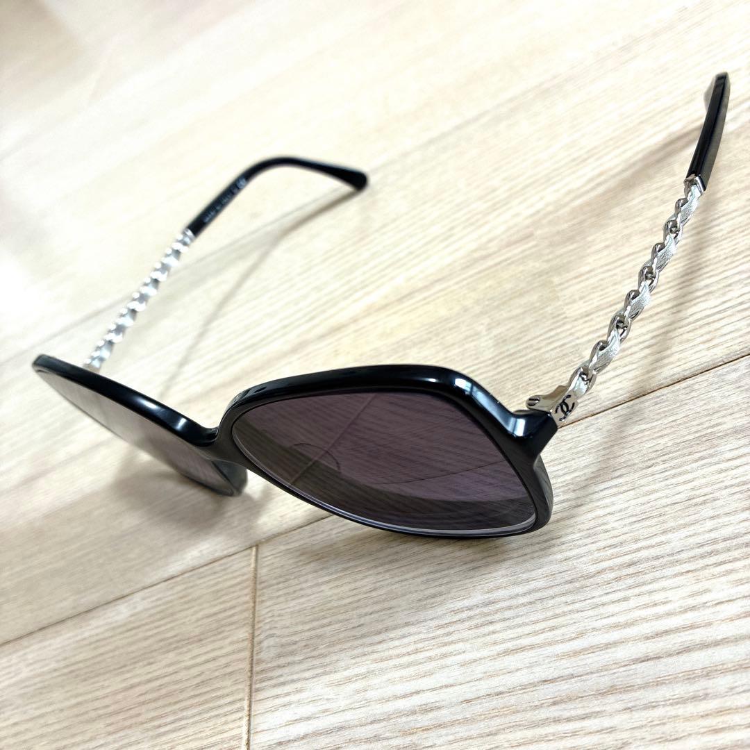 ★CHANEL★シャネル★サングラス ココマーク チェーン シルバー✖️黒
