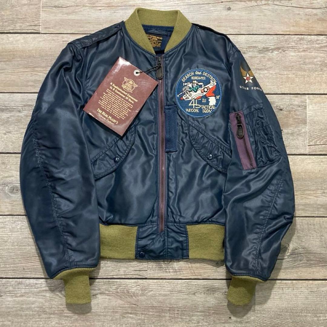 00'未使用 旧REAL McCOYS L-2AフライトJKT AFブルー38