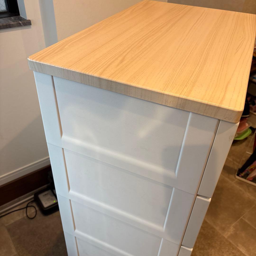 ホワイト 6段チェスト プラスチック製