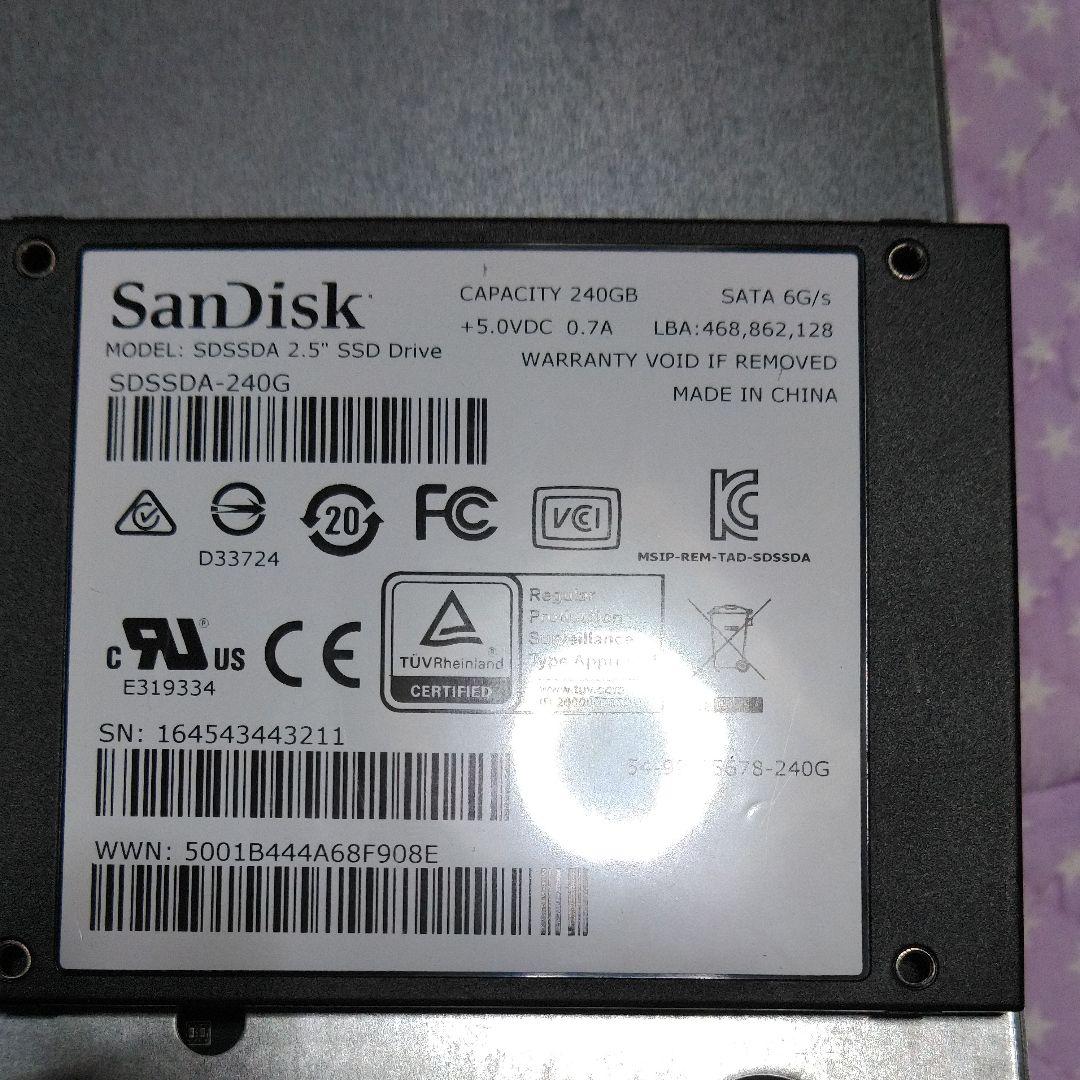 即決値引きします　デスクトップpc本体　SSD250G、電源コード付き