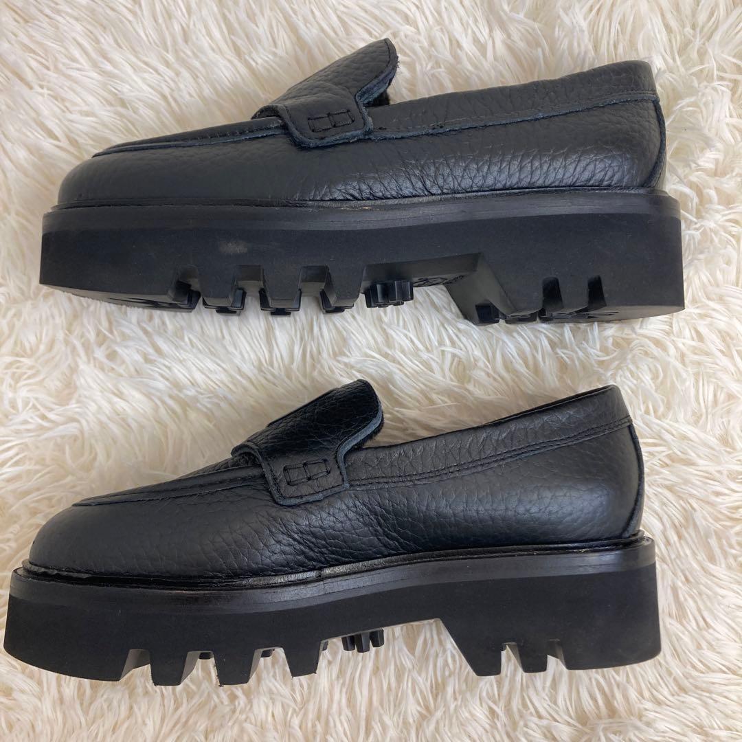 美品　FURLA 厚底　ボア　ローファー　36