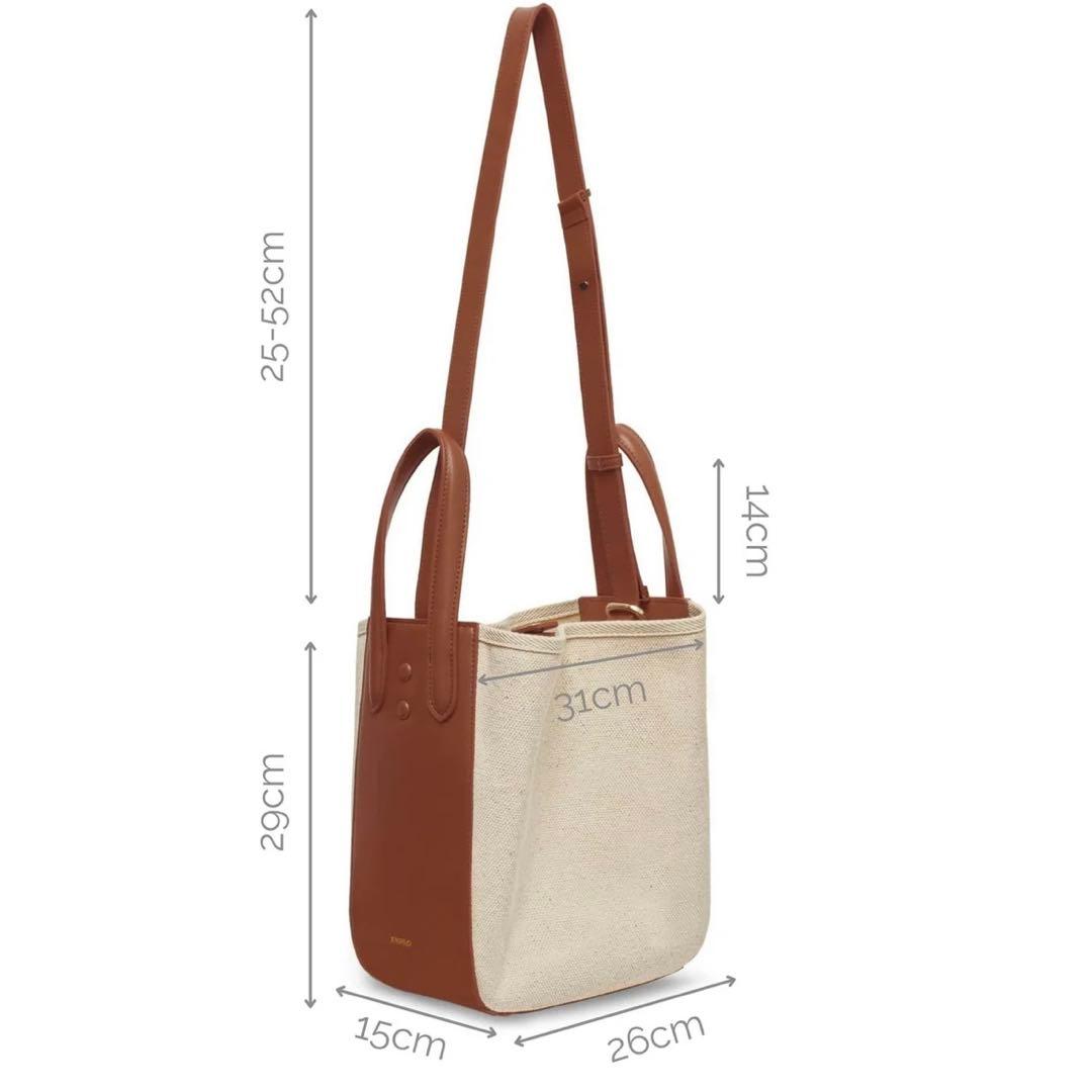 XNIHILO ハンドバッグ ショルダーバッグ コットンキャンバス ナッパレザー