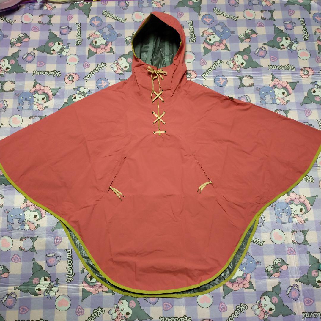 AIGLE エーグル レインポンチョ フード付 レインコート 雨具 ピンク系