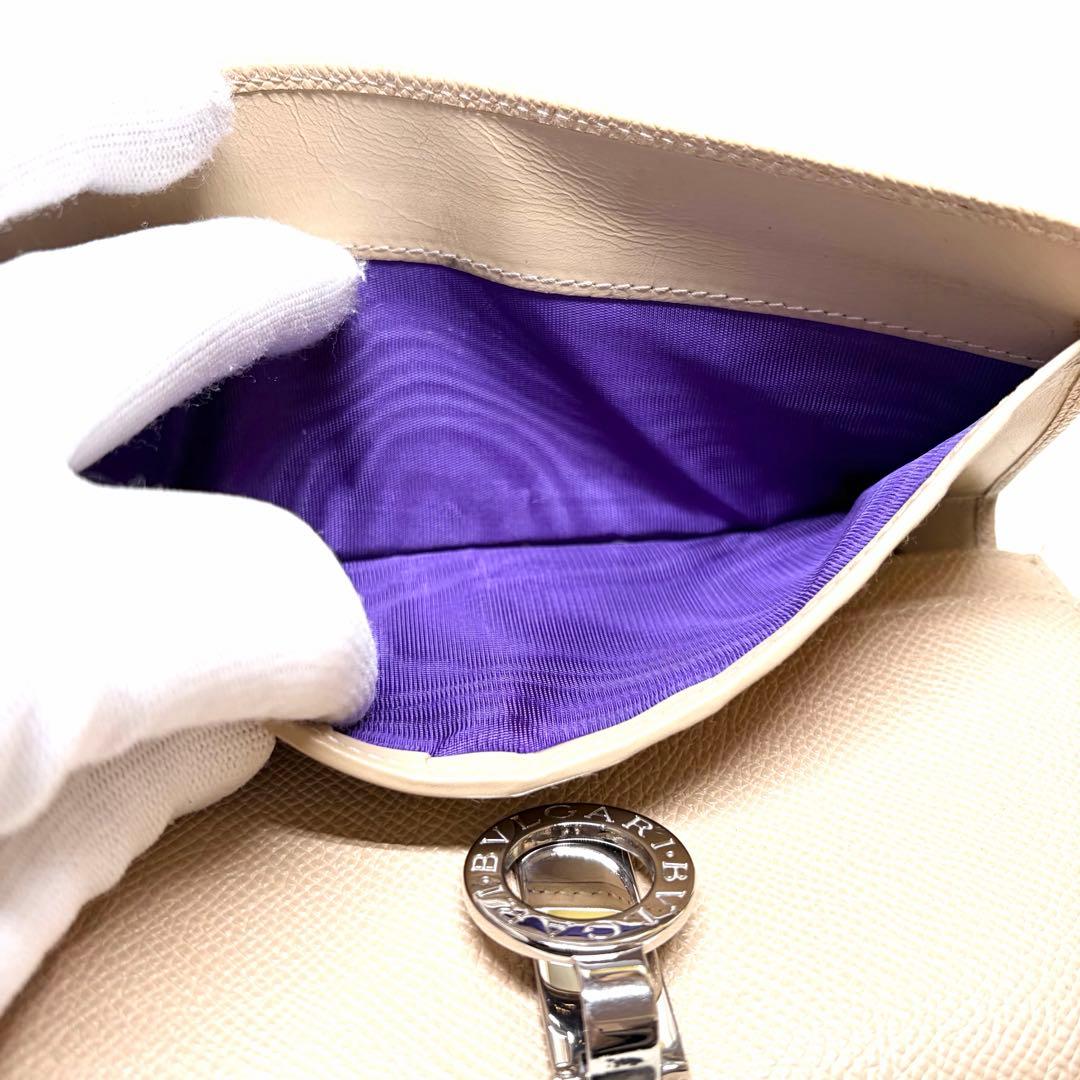 BVLGARI ブルガリ ビーゼロワン サークルロゴ 長財布 シボ革 ベージュ