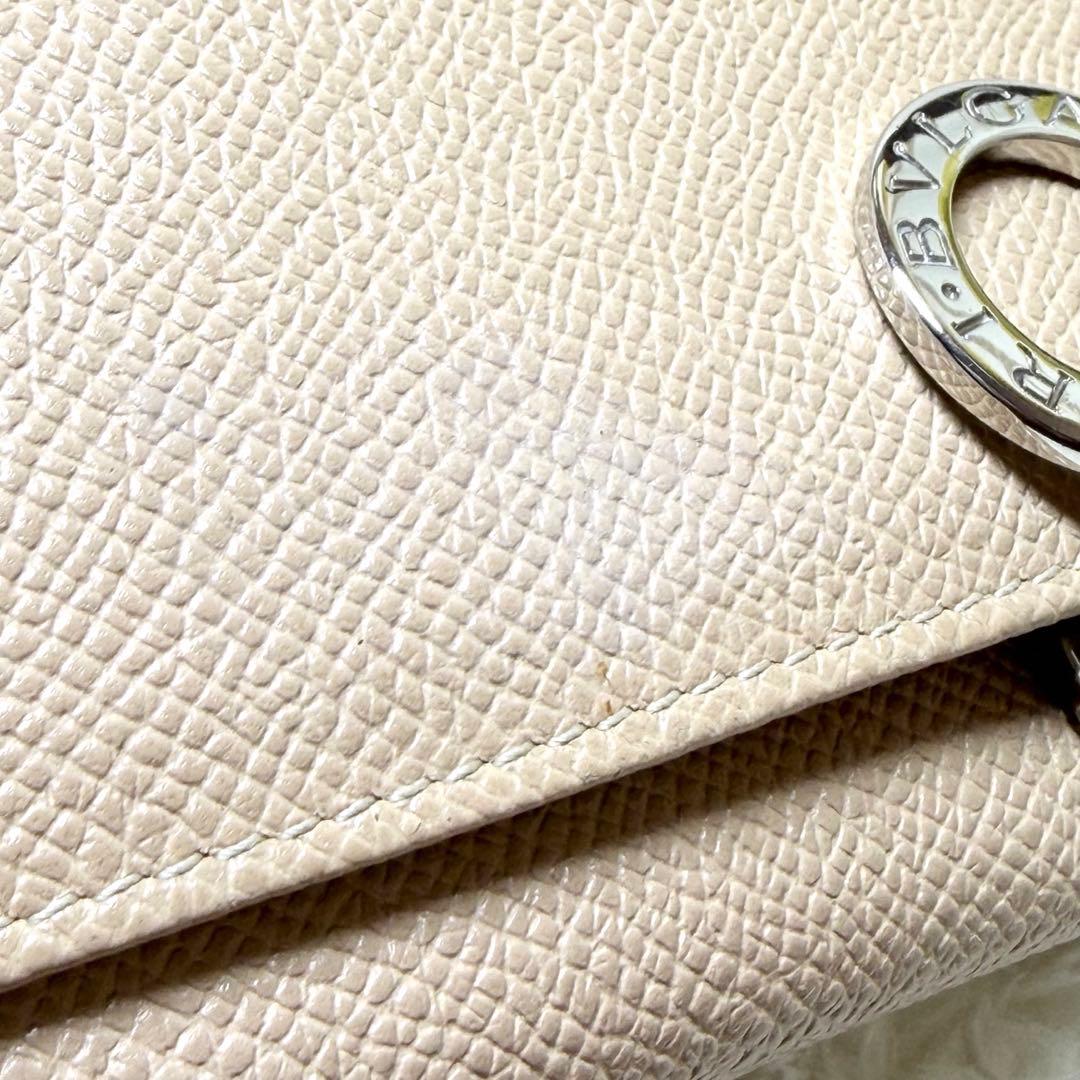 BVLGARI ブルガリ ビーゼロワン サークルロゴ 長財布 シボ革 ベージュ