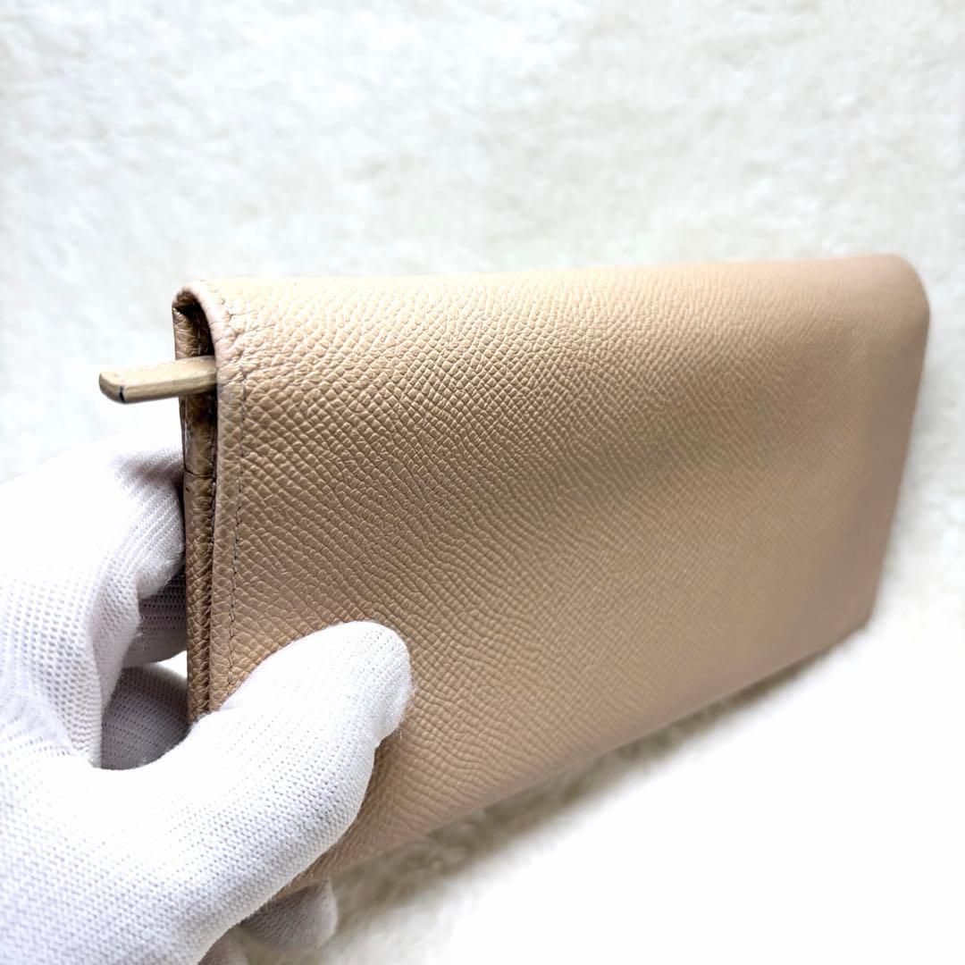 BVLGARI ブルガリ ビーゼロワン サークルロゴ 長財布 シボ革 ベージュ