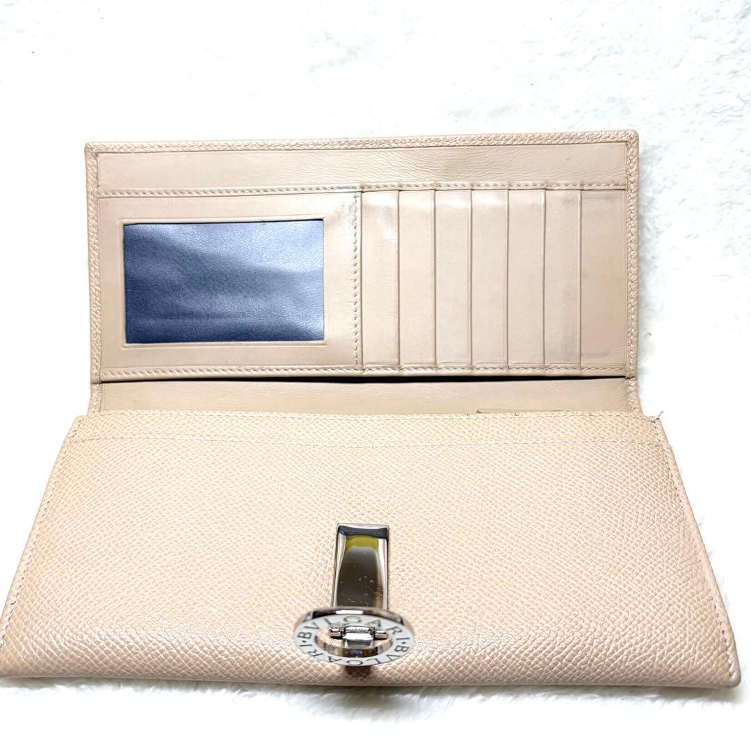 BVLGARI ブルガリ ビーゼロワン サークルロゴ 長財布 シボ革 ベージュ