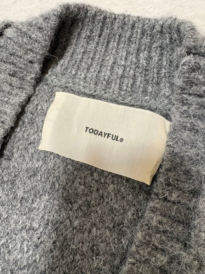 TODAYFUL ブラッシュドVネックカーディガン