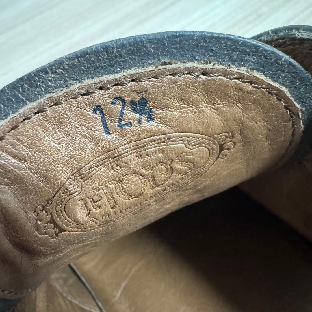 トッズ ドライビング スニーカー レザー 12 1/2 ブラック