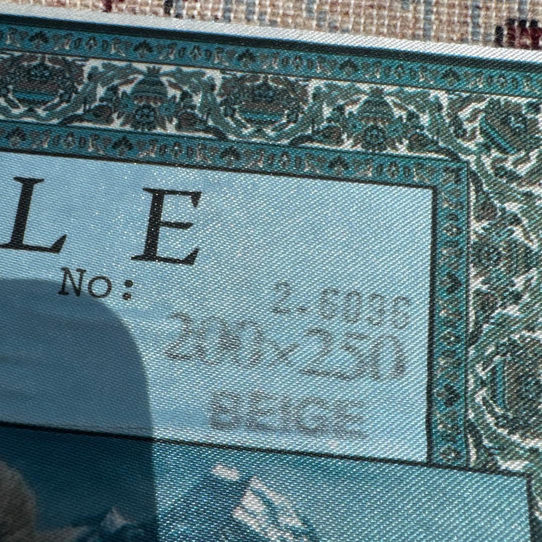 イラン製ウールラグ 200x250 cm ベージュ