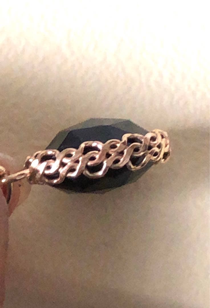 美品♡　アガットK10 ミルブレイドネックレスチャーム　オニキス