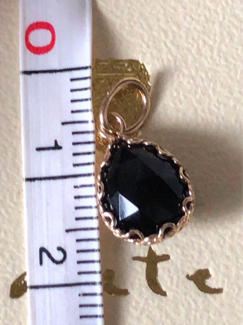 美品♡　アガットK10 ミルブレイドネックレスチャーム　オニキス