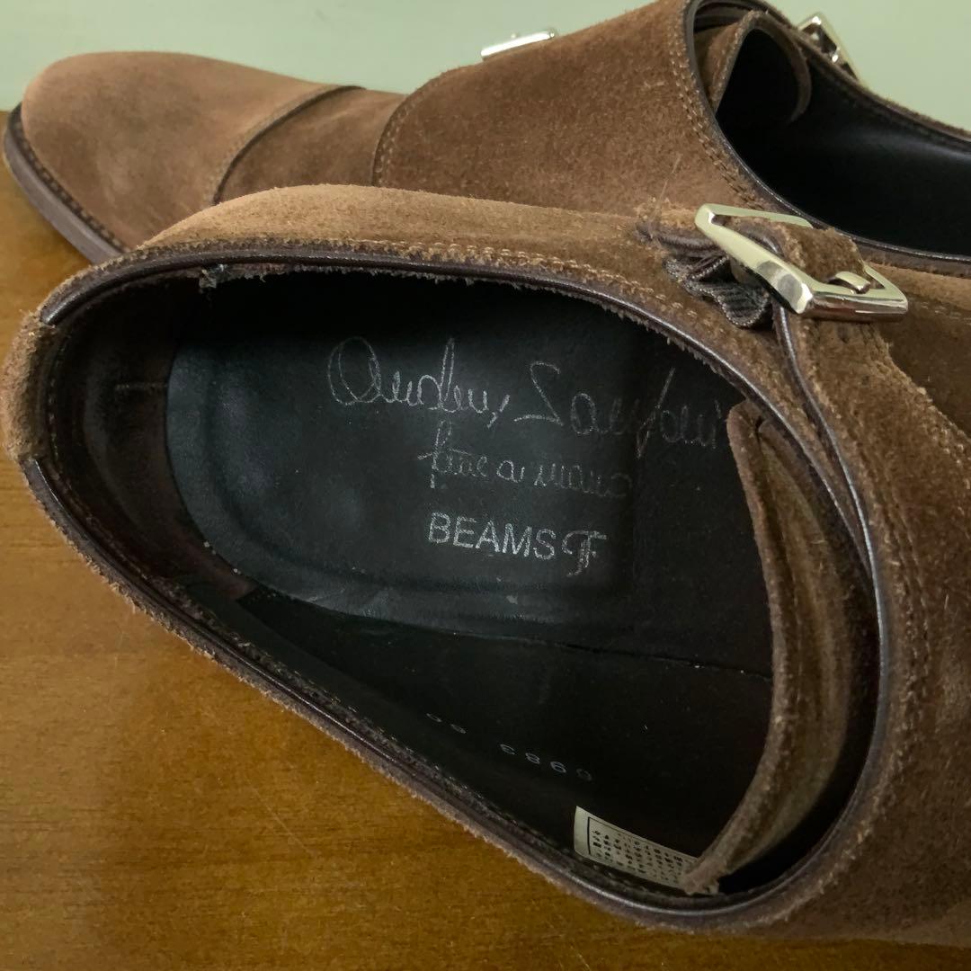 BEAMS F別注 SANTONI サントーニ ダブルモンクシューズ ブラウン6