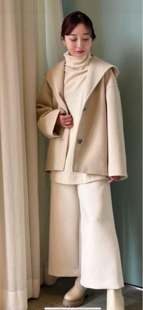 デプレ　ウールダブルモッサフーテッドショートコート♡