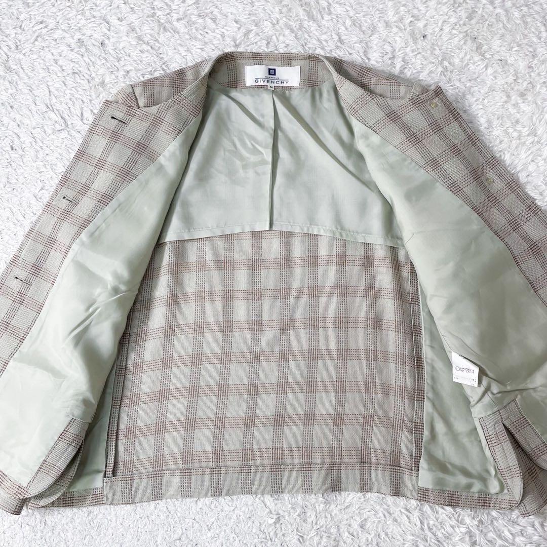 GIVENCHY ジバンシー ノーカラージャケット グレンチェック ヴィンテージ