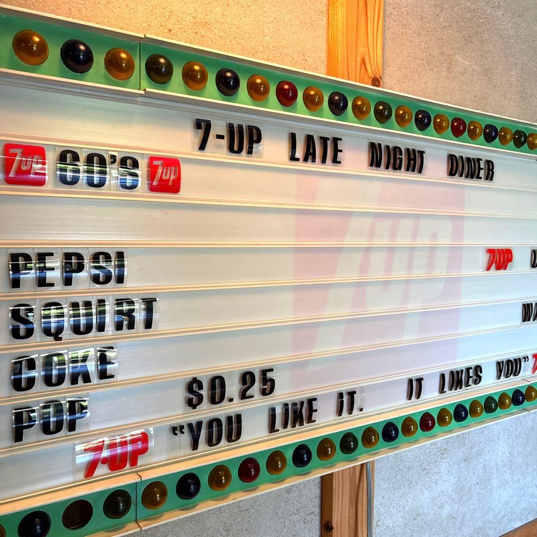 宝物！　60s 70s セブンアップ　メニューボード　看板　ネオンサイン　7up