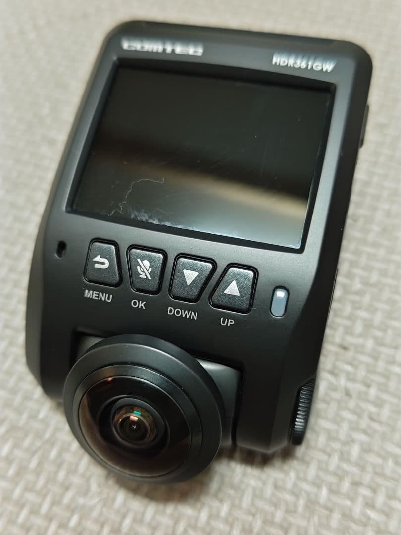 コムテックHDR361GW ドライブレコーダーリアカメラ付き360°