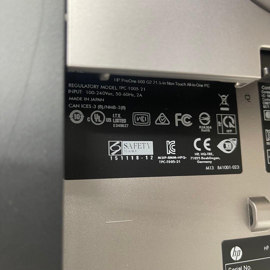 Windowsデスクトップ HP ProOne 600 G2 i7-6700 16GB SSD1TB