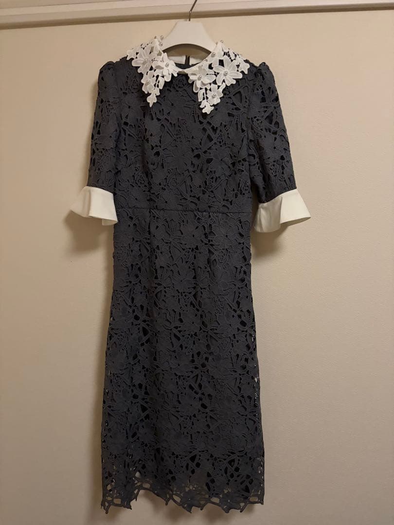 即日発送　新品　花柄レースカラースパンコールAラインドレス結婚式二次会パーティ