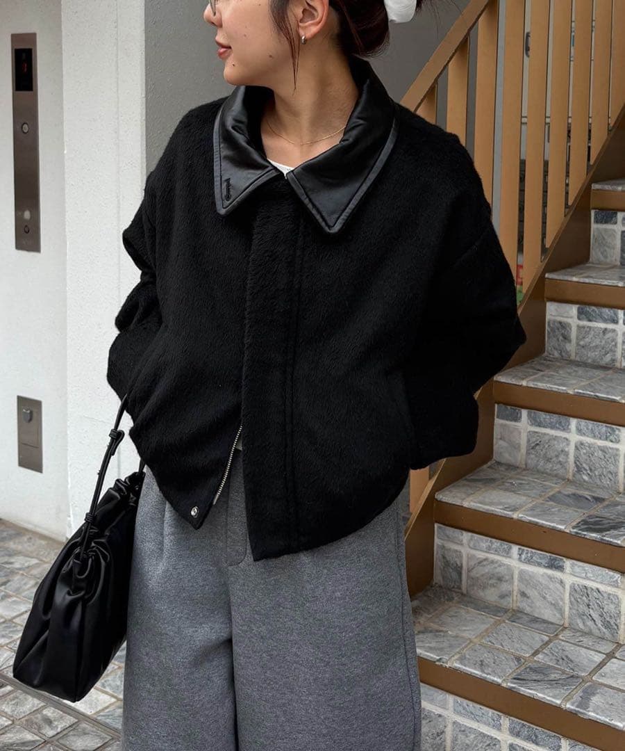 CAPRICIEUX LE'MAGE 【2WAY】スタンドウールショートコート