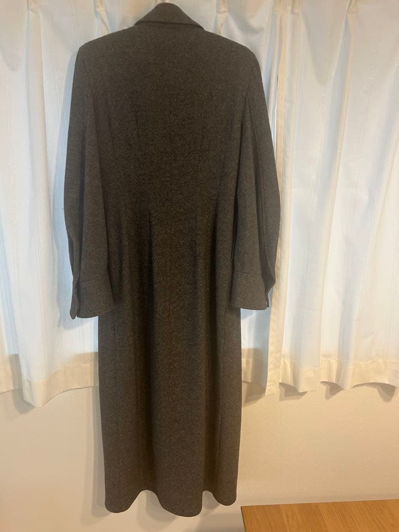 ワンピース clane POWER SHOULDER WOOL ONEPIECE