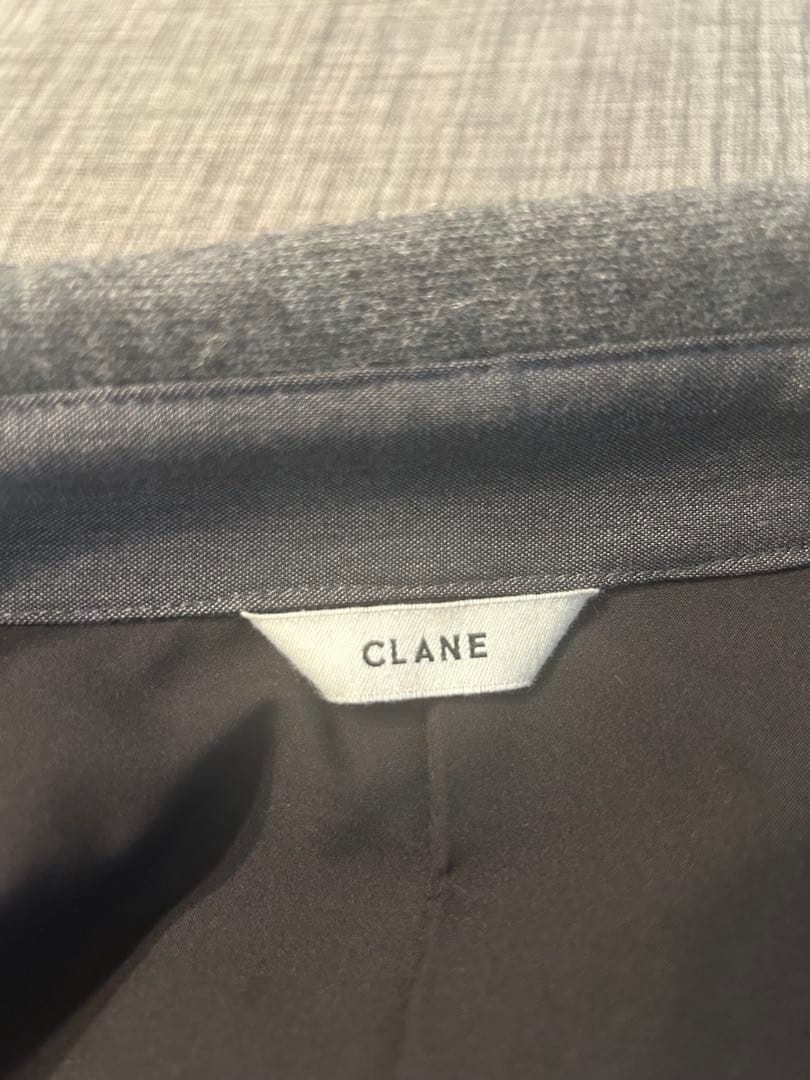 ワンピース clane POWER SHOULDER WOOL ONEPIECE