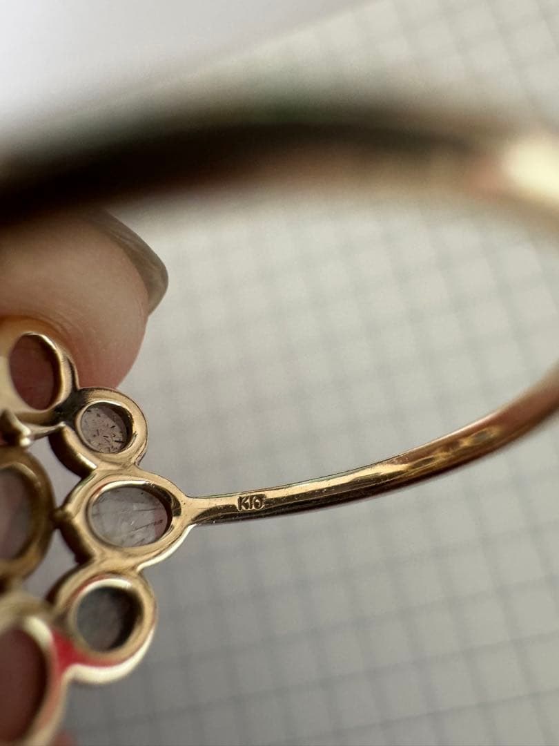 アガット✴︎K10リング11号✴︎ラブラドライト・ルチルクォーツ