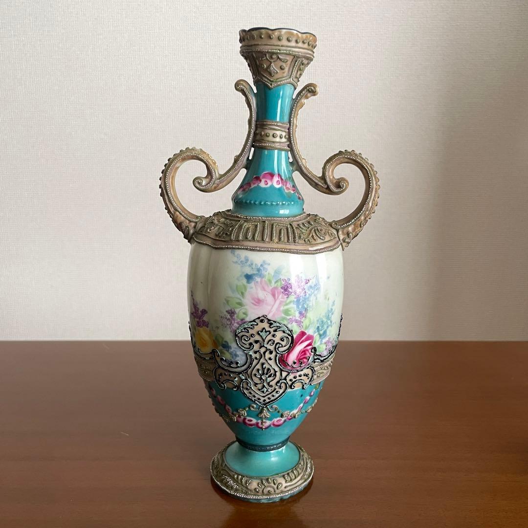 麻*宮様 オールドノリタケ　飾花瓶