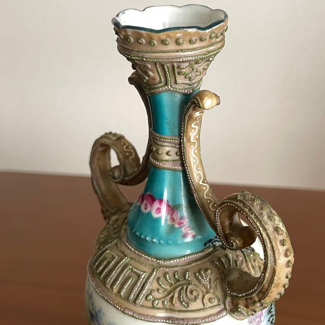 麻*宮様 オールドノリタケ　飾花瓶