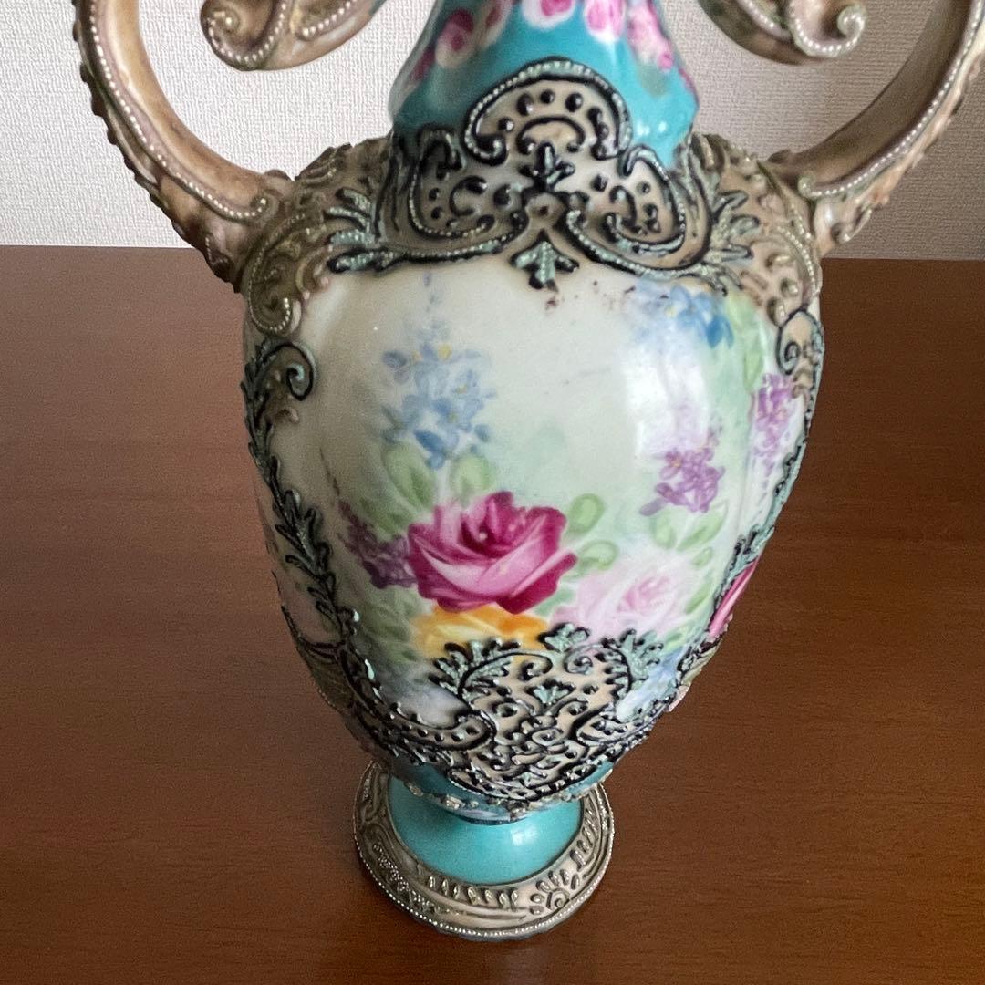 麻*宮様 オールドノリタケ　飾花瓶