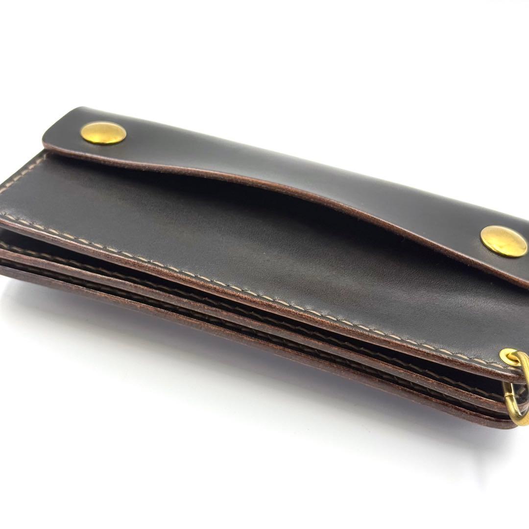 トラッカーウォレット(ブラック) タロンジッパー　3層ヴィンテージタイプ