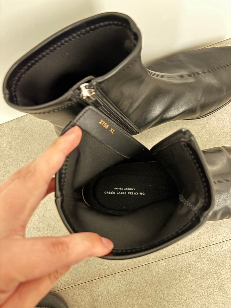 スクエアストレッチ ショートブーツ（3cmヒール）撥水