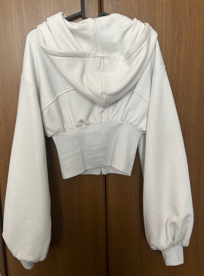 Darich カラーラメスウェットコルセットパーカー WHT