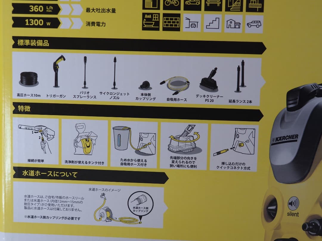 未使用 ケルヒャー Karcher 高圧洗浄機 K3サイレントベランダ 60Hz