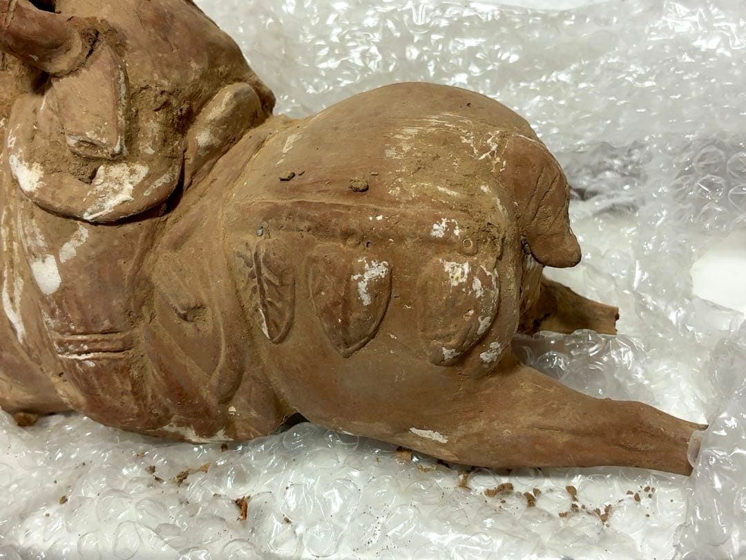 17世紀　李氏朝鮮　馬上の天女　儒教　仏像　骨董　アンティーク　発掘品　像　彫刻