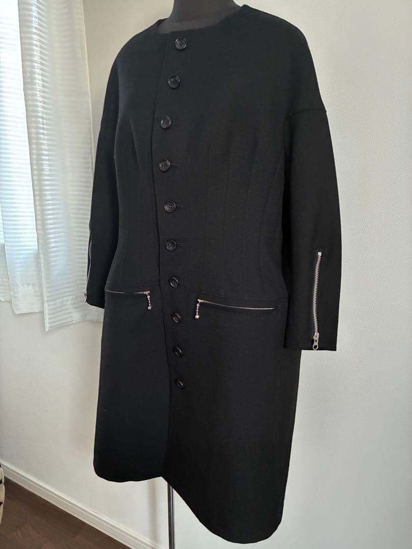 JUNYA WATANABEブラック ノーカラーコートSサイズ