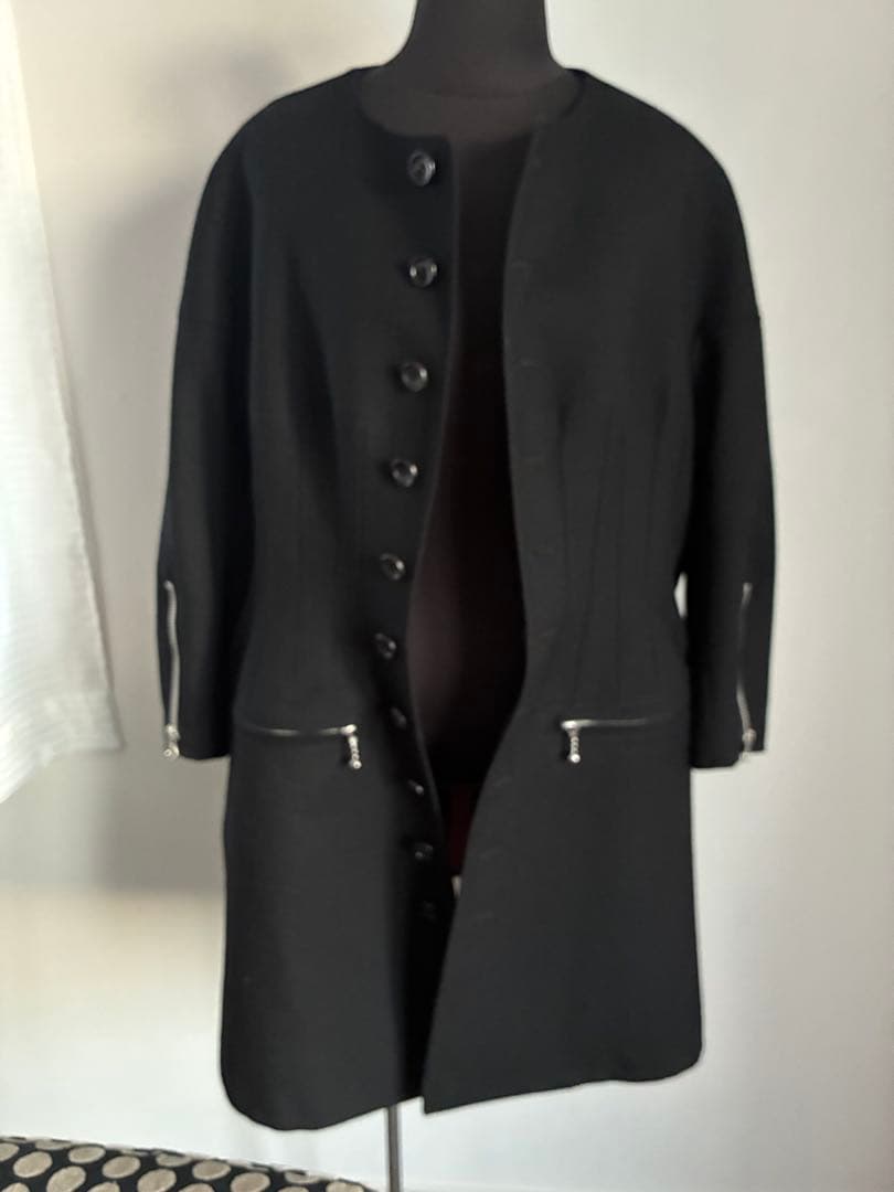 JUNYA WATANABEブラック ノーカラーコートSサイズ