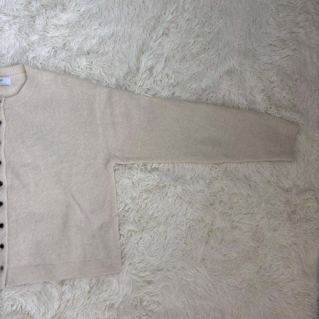 SLOBE IENAフォックスアルパカカーディガン　ホワイト