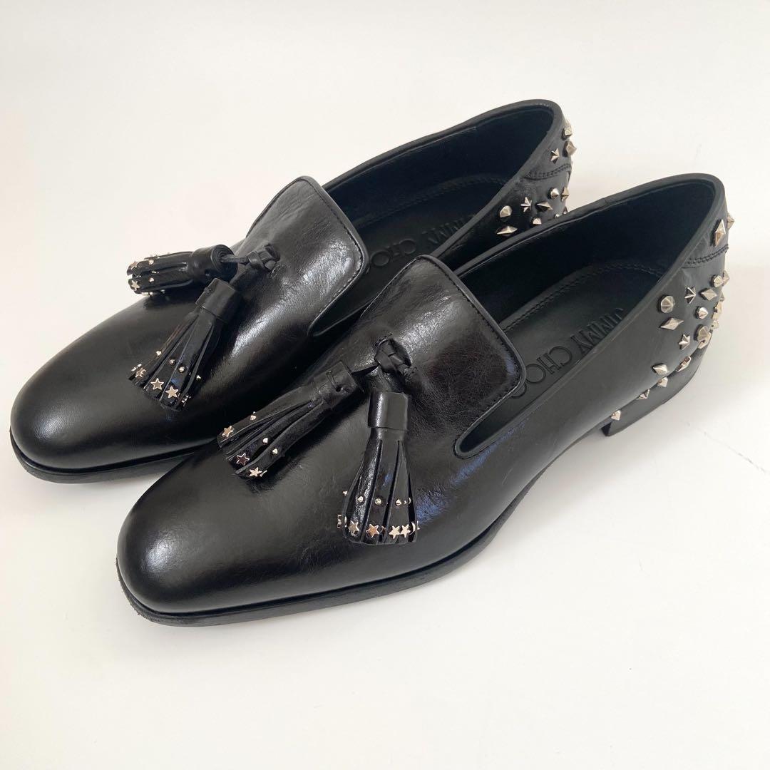 未使用級　JIMMY CHOO ジミーチュウ タッセル ローファー スタッズ