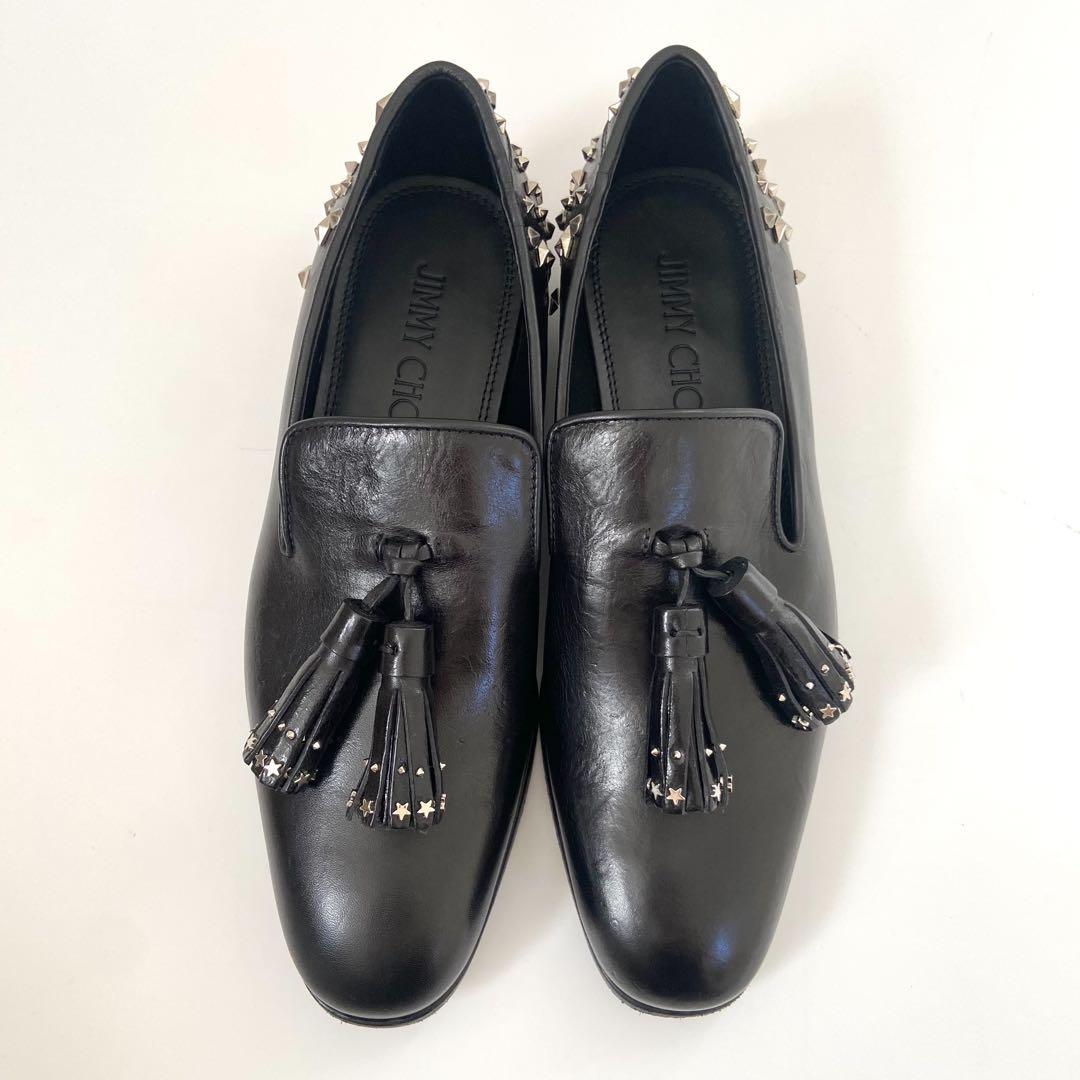 未使用級　JIMMY CHOO ジミーチュウ タッセル ローファー スタッズ