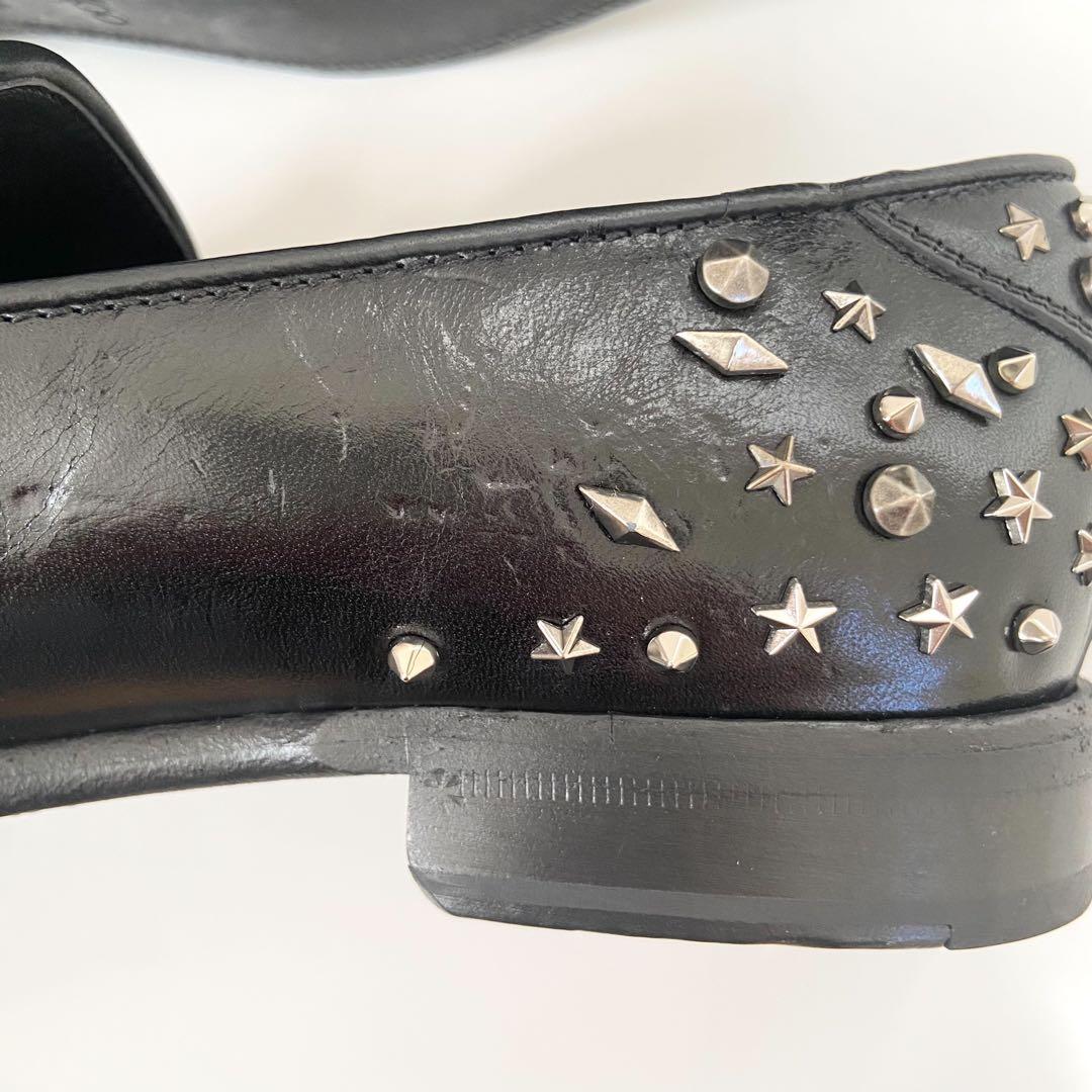 未使用級　JIMMY CHOO ジミーチュウ タッセル ローファー スタッズ