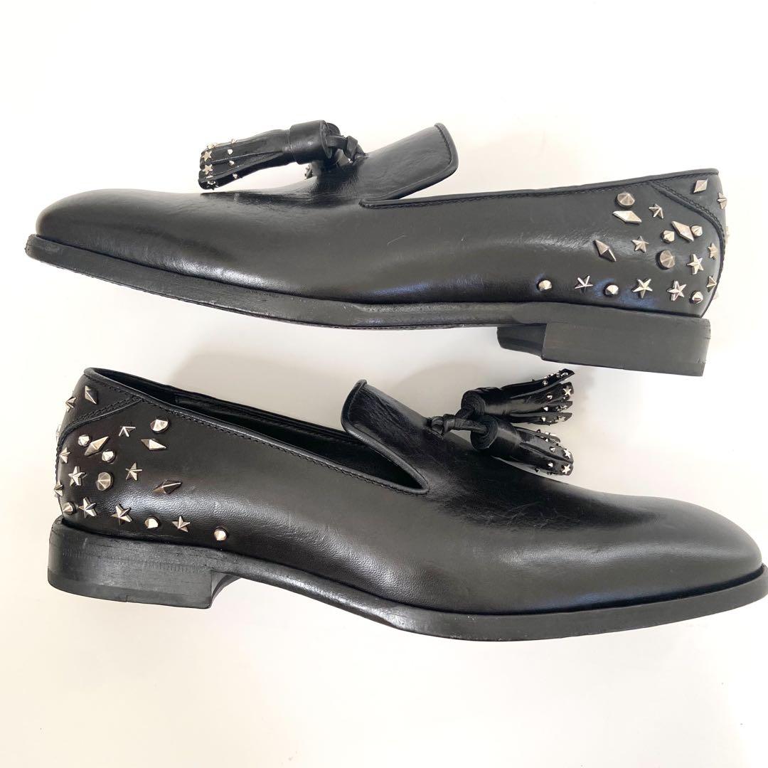 未使用級　JIMMY CHOO ジミーチュウ タッセル ローファー スタッズ