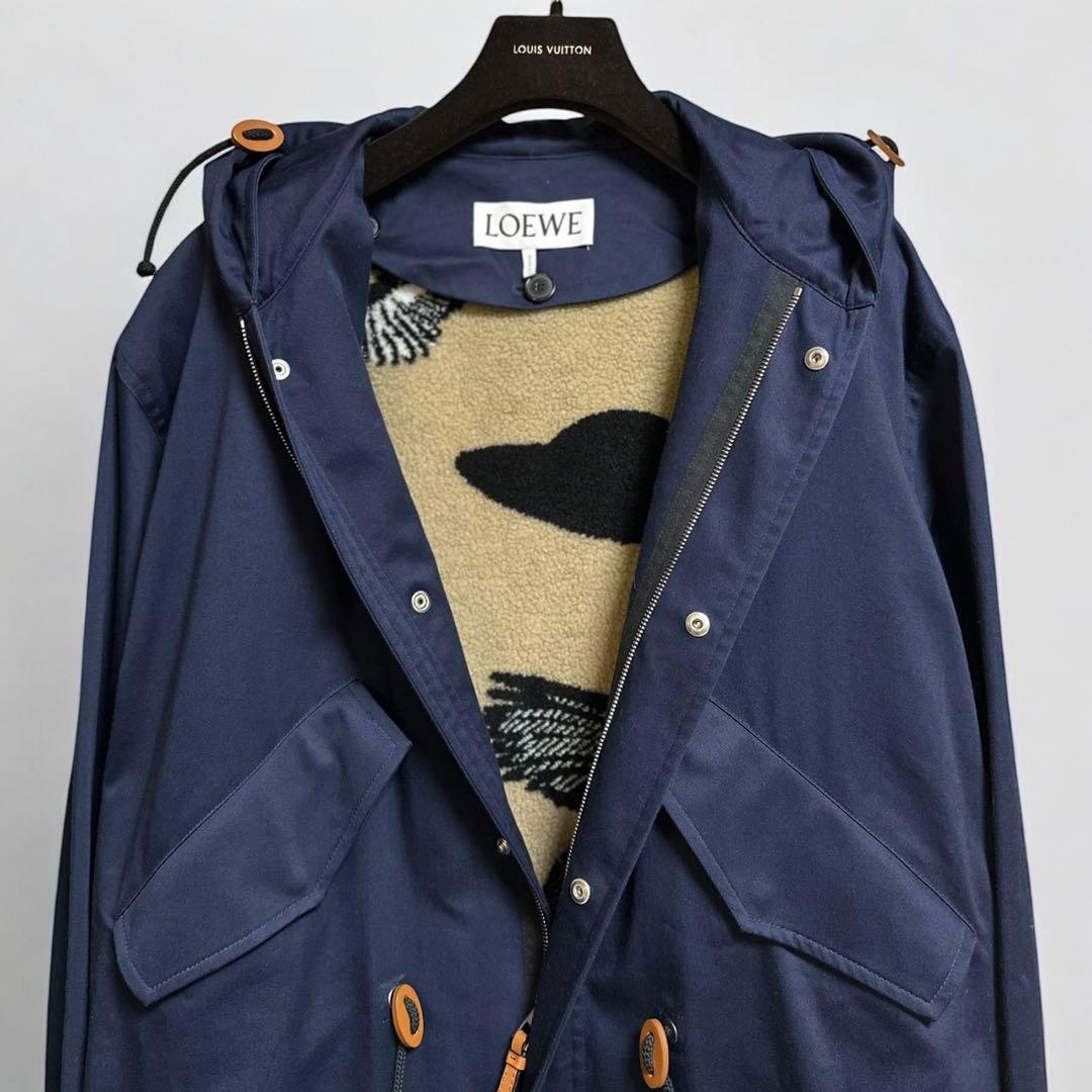 未使用❤️ロエベ アナグラム モッズコート ライナー付き フーデットロングパーカー