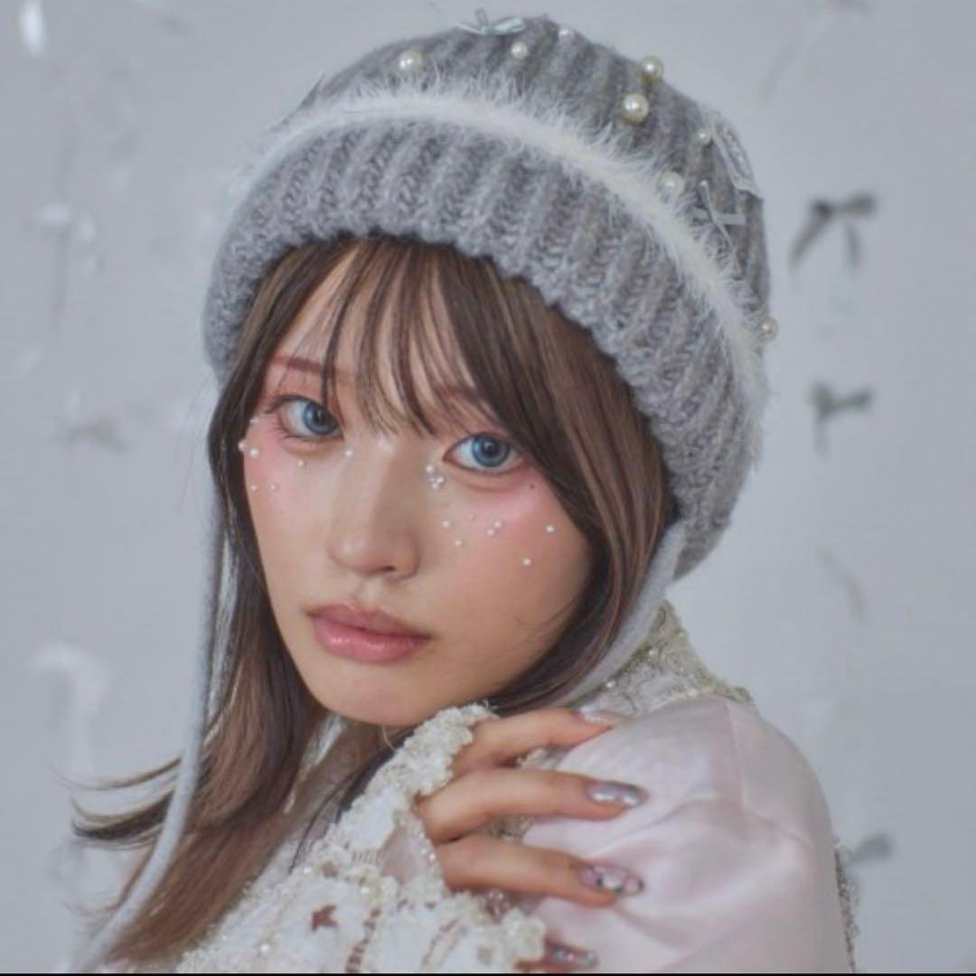 かきぶちもものkaorinomori ニット帽 グレー タグ付き