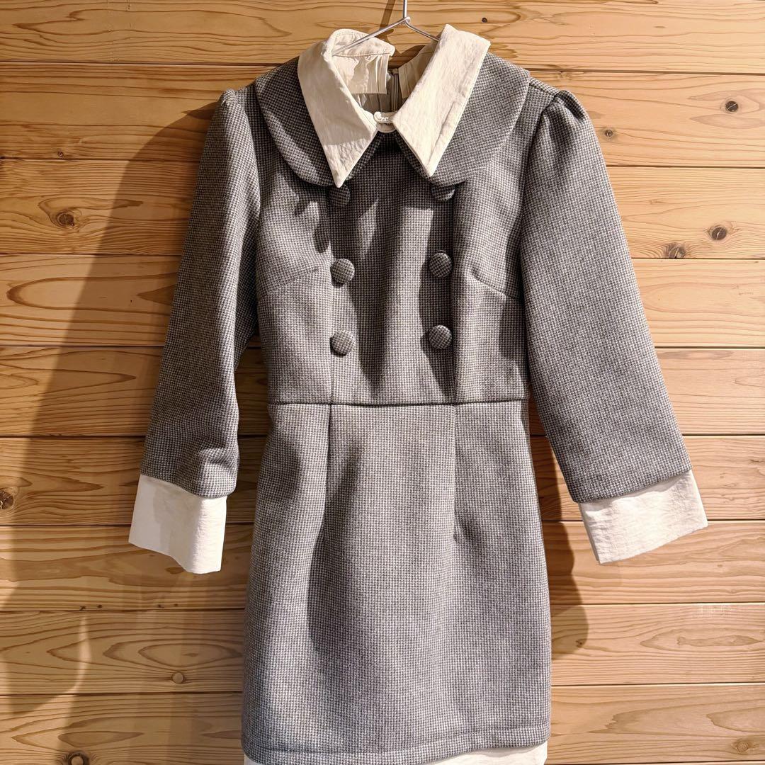 Ciel フロントボタンドッキングミニワンピース